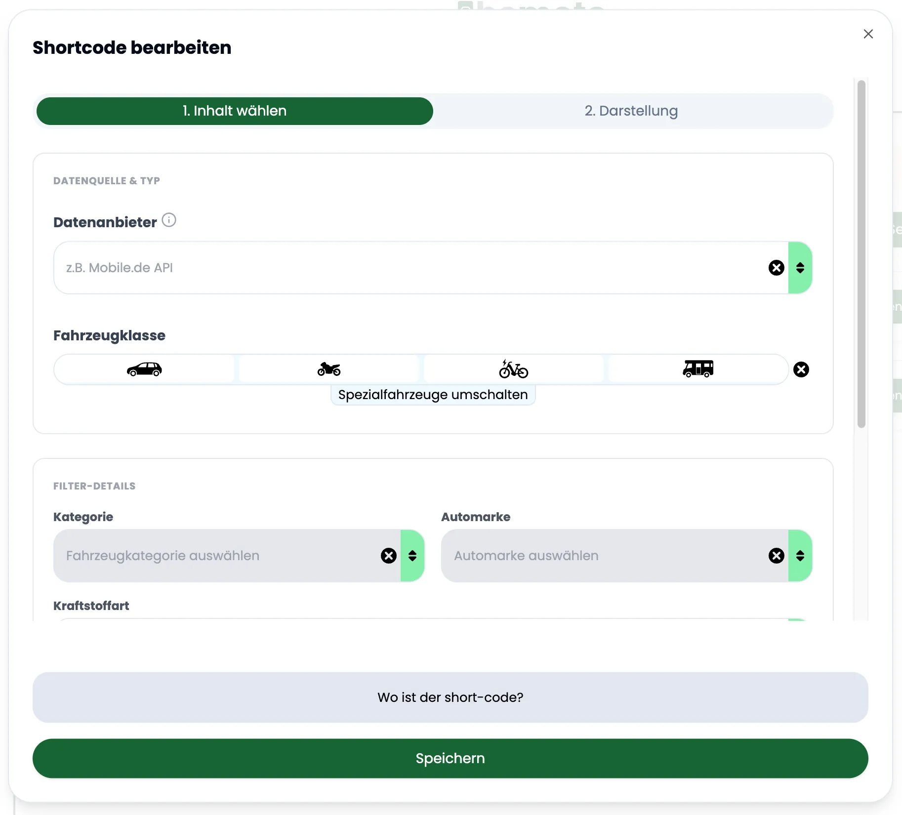 Create unlimited landing pages for mobile.de vehicles