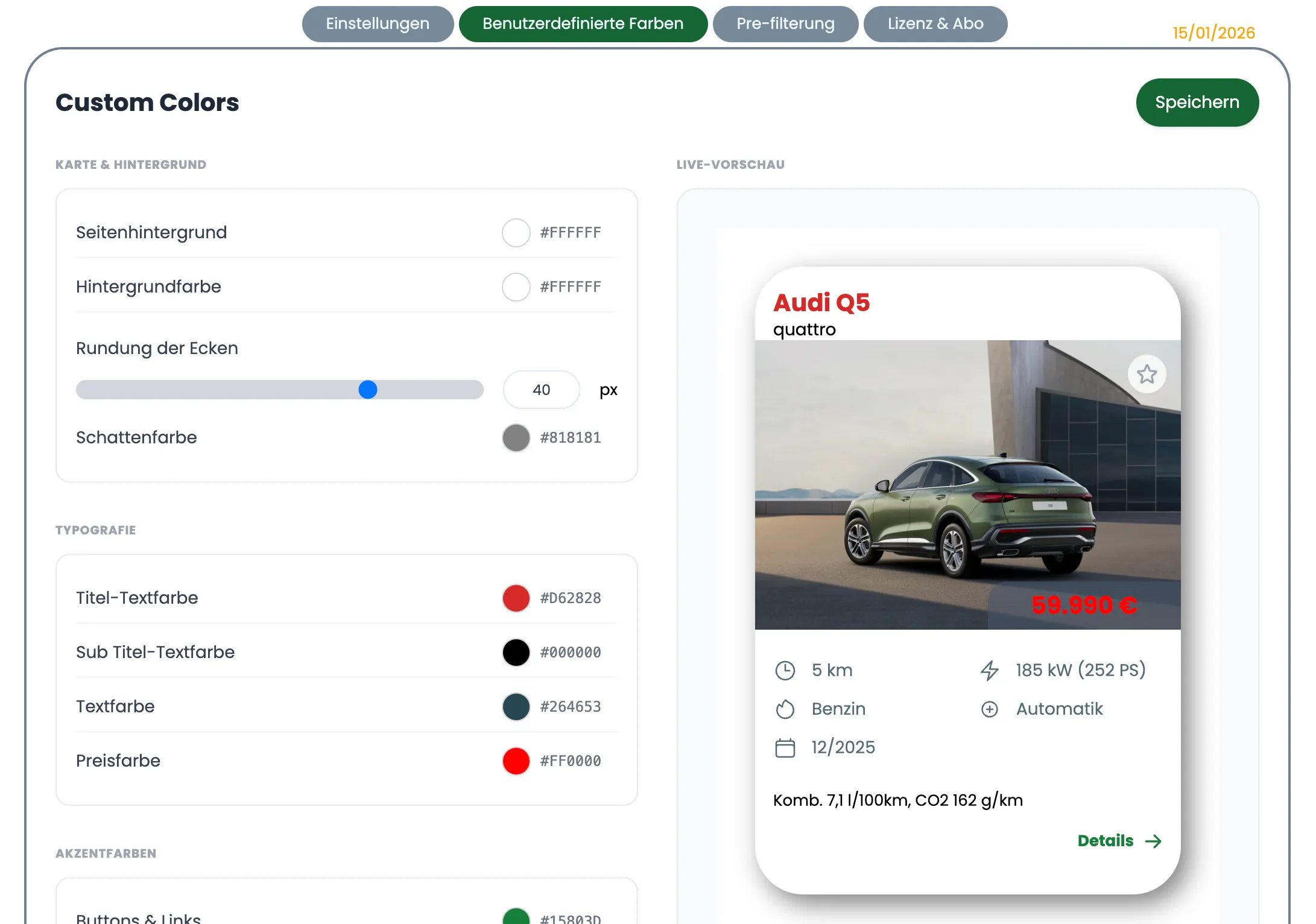 Advanced filters for mobile.de vehicle listings in WordPress